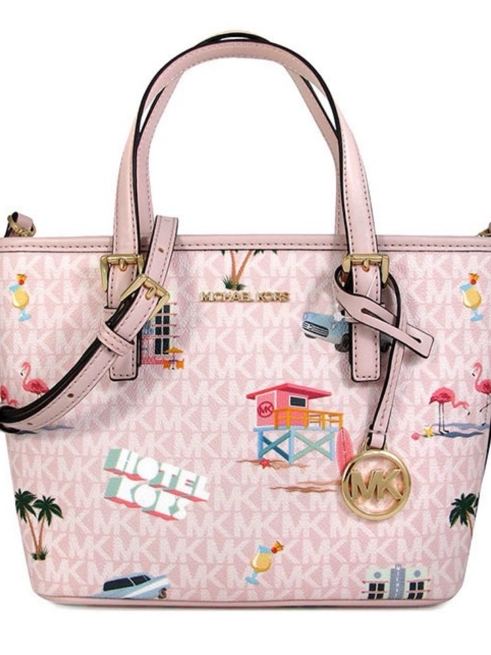 Michael Kors Jet Set Travel XS Carryall Tote in a Powder Blush - Picture 1 of 8